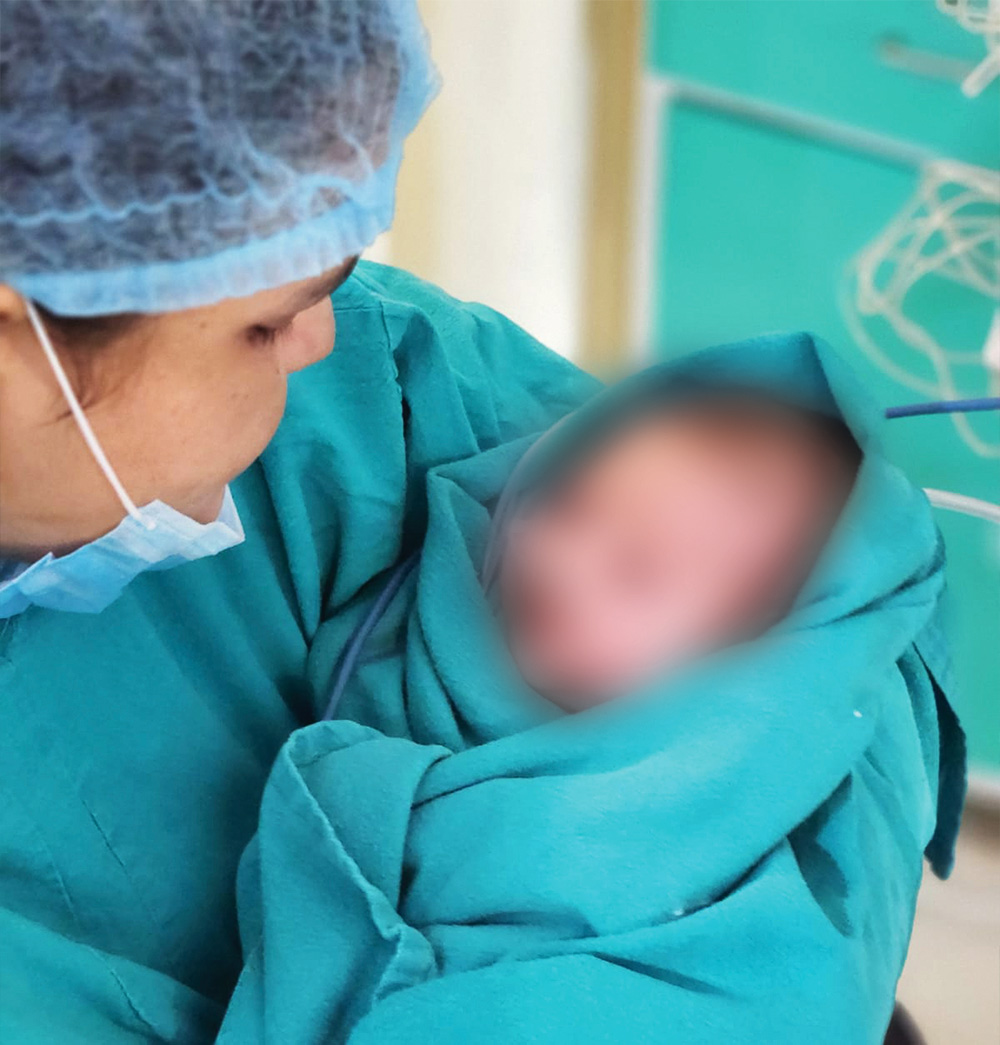 Post-op patient on operating table